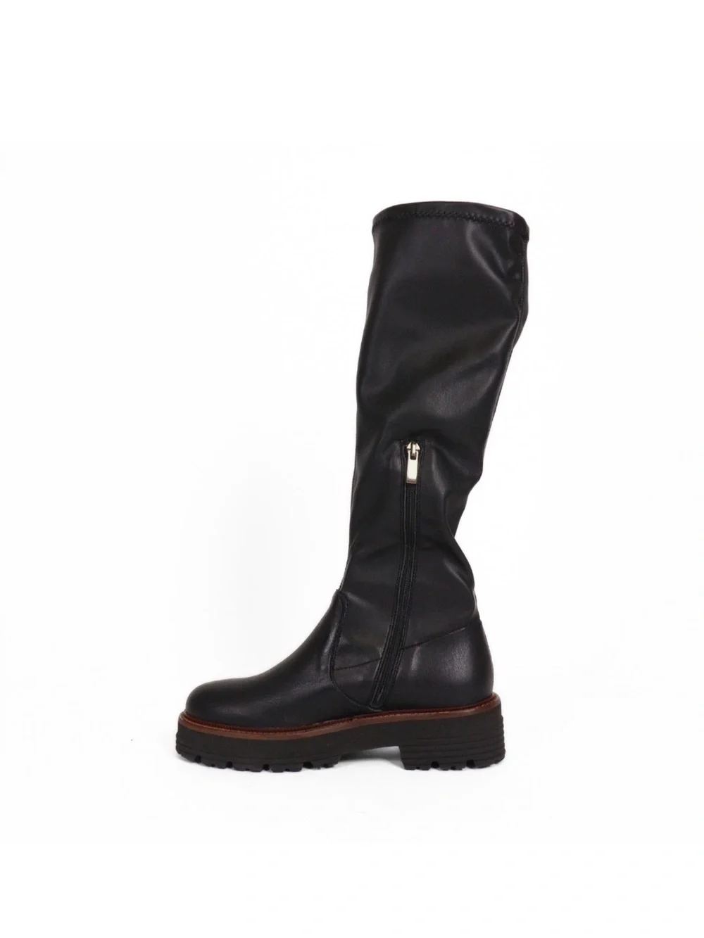 Black Over-the-Knee Chunky Platform Boots